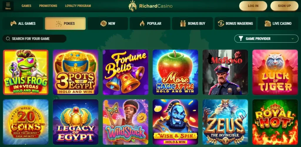 Richard Casino Pokies Section in AU